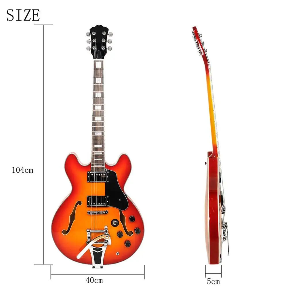 F-hole 22-fret Guitar For Beginners Double Jazz Electric Guitar Professional Performance Musical Instrument
F-hole 22-fret Guitar For Beginners Double Jazz Electric Guitar Professional Performance Musical Instrument