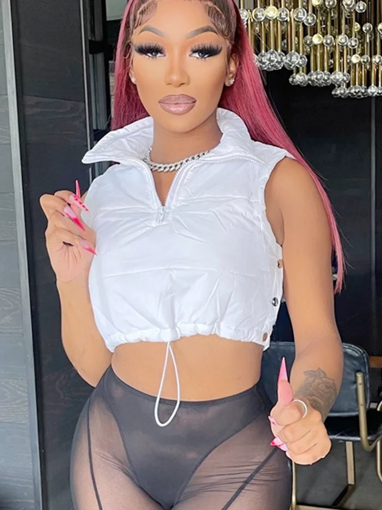 Женский жилет, сексуальная клубная одежда Y2K, укороченный топ без рукавов, зимняя куртка с регулируемой молнией для женщин, уличная одежда, т... 
Женский жилет, сексуальная клубная одежда Y2K, укороченный топ без рукавов, зимняя куртка с регулируемой молнией для женщин, уличная одежда, т...