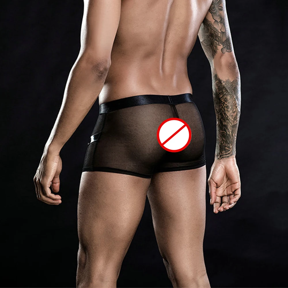 Boxers For Men Leather Splicing Mesh Lingerie Shorts Mens Sexy High Quality Men's Swim Shorts Elastic U Convex Pouch Underwear
Boxers For Men Leather Splicing Mesh Lingerie Shorts Mens Sexy High Quality Men's Swim Shorts Elastic U Convex Pouch Underwear