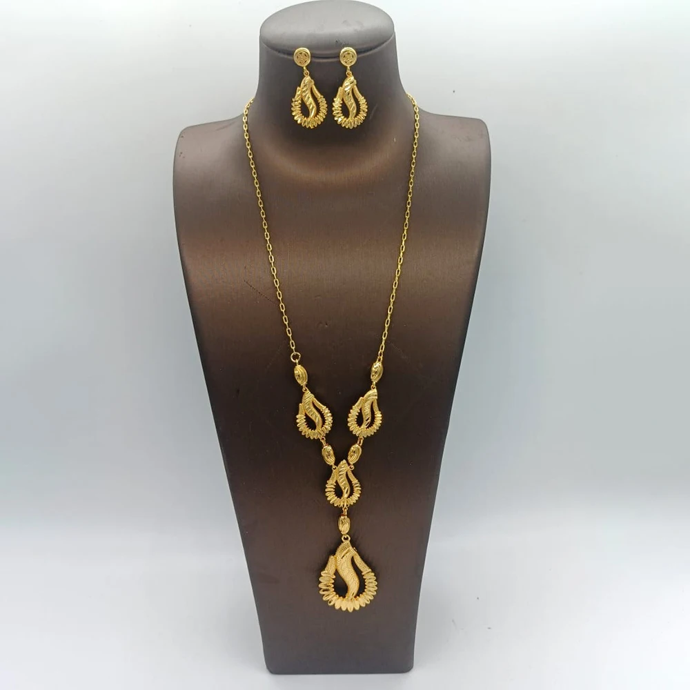 African Gold Color Necklace Jewelry Set Ethiopia 18k Gold Plated Long Necklace and Earrings Bridal Weddings Jewelry Party Gifts
African Gold Color Necklace Jewelry Set Ethiopia 18k Gold Plated Long Necklace and Earrings Bridal Weddings Jewelry Party Gifts