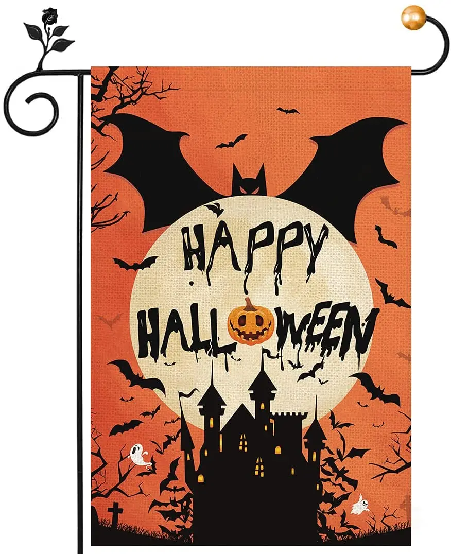 Happy Halloween Garden Flag, Pumpkin Castle Bat Yard Flag Double Sized, Halloween Small Garden Flag Outdoor Farmhouse Decoration
Happy Halloween Garden Flag, Pumpkin Castle Bat Yard Flag Double Sized, Halloween Small Garden Flag Outdoor Farmhouse Decoration