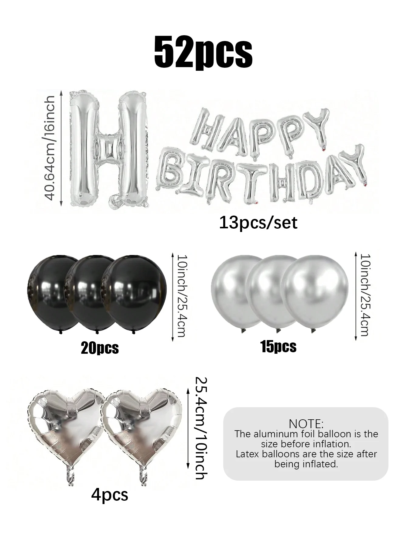 Набор серебристых и черных шаров для дня рождения
Набор серебристых и черных шаров для дня рождения