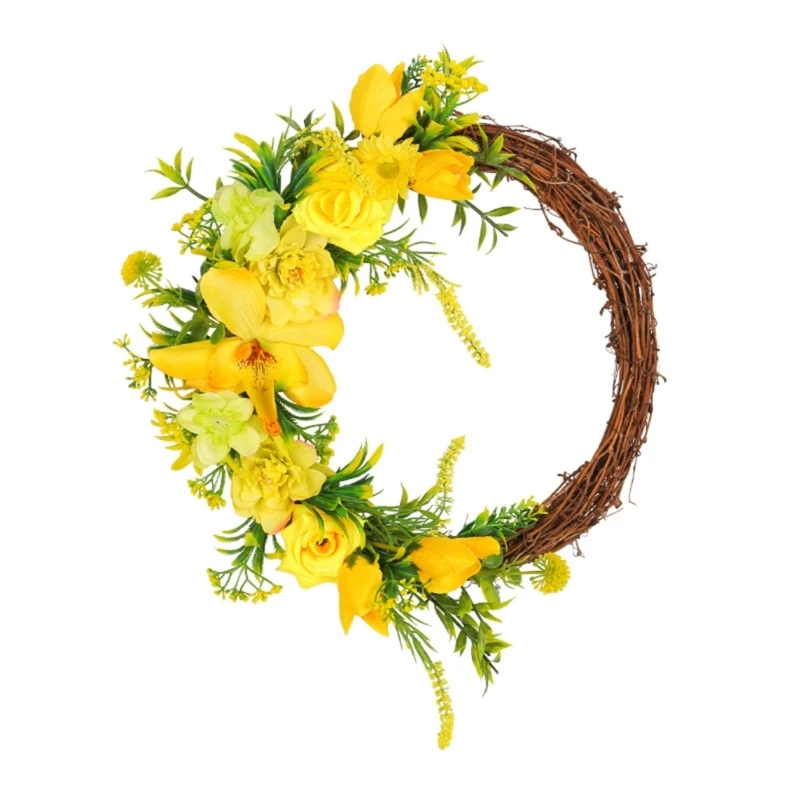 Yellow Flower Wreaths for Front Door Rose Rattan Wreath Spring Art Garden Supply 
Yellow Flower Wreaths for Front Door Rose Rattan Wreath Spring Art Garden Supply