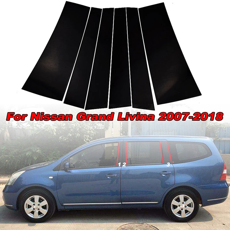 6Pcs Car Pillar Posts Trims Door Window Cover Sticker Glossy Black for Nissan Grand Livina 2007 2008 2009 2010 2011-2017 2018
6Pcs Car Pillar Posts Trims Door Window Cover Sticker Glossy Black for Nissan Grand Livina 2007 2008 2009 2010 2011-2017 2018