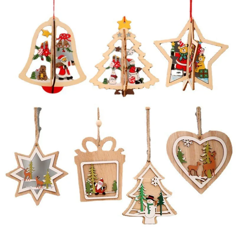 New Year Christmas Ornament Wooden Hanging Pendants Star Xmas Tree Bell Christmas Decorations For Home Decor
New Year Christmas Ornament Wooden Hanging Pendants Star Xmas Tree Bell Christmas Decorations For Home Decor