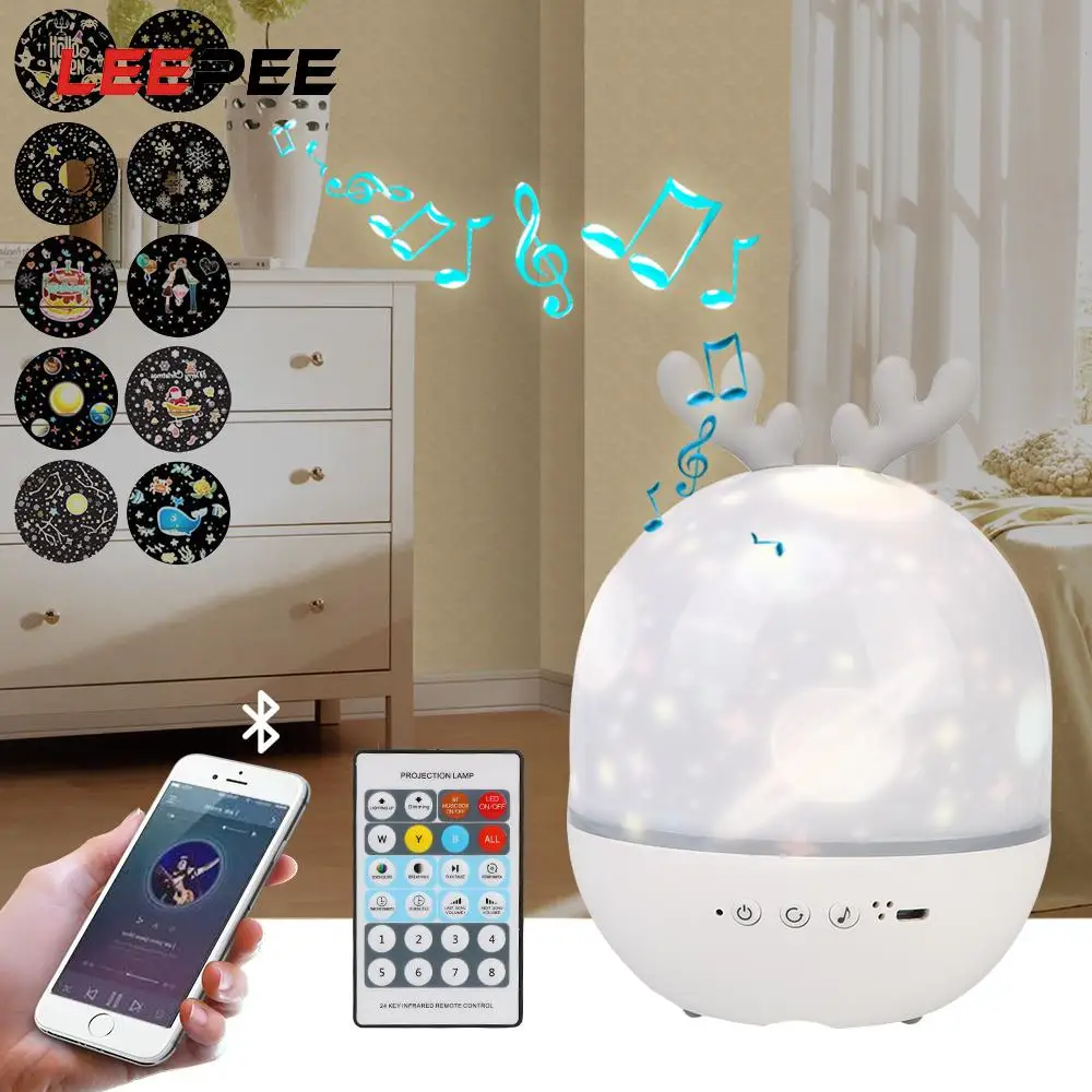 Colorful Star Rechargeable Rotate Night Light Starry Sky Projector Decorative Lights Remote Controller With BT Speaker
Colorful Star Rechargeable Rotate Night Light Starry Sky Projector Decorative Lights Remote Controller With BT Speaker