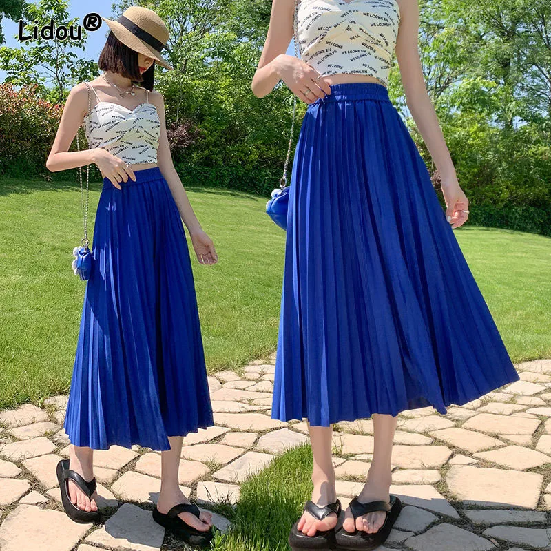 Korean Big Hem Empire Solid Comfortable A-line Skirt Blended Folds Mid-calf Loose Spring Summer Women's Clothing 2022 Popularity
Korean Big Hem Empire Solid Comfortable A-line Skirt Blended Folds Mid-calf Loose Spring Summer Women's Clothing 2022 Popularity