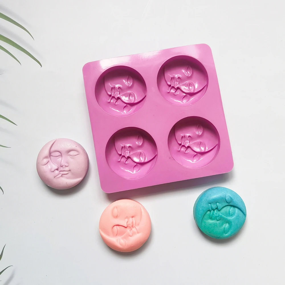 4 Cavity Silicone Soap Mold DIY Candle Mold Homemade Bath Resin Crafts Making Moon Sun Double Face Soap Mould
4 Cavity Silicone Soap Mold DIY Candle Mold Homemade Bath Resin Crafts Making Moon Sun Double Face Soap Mould