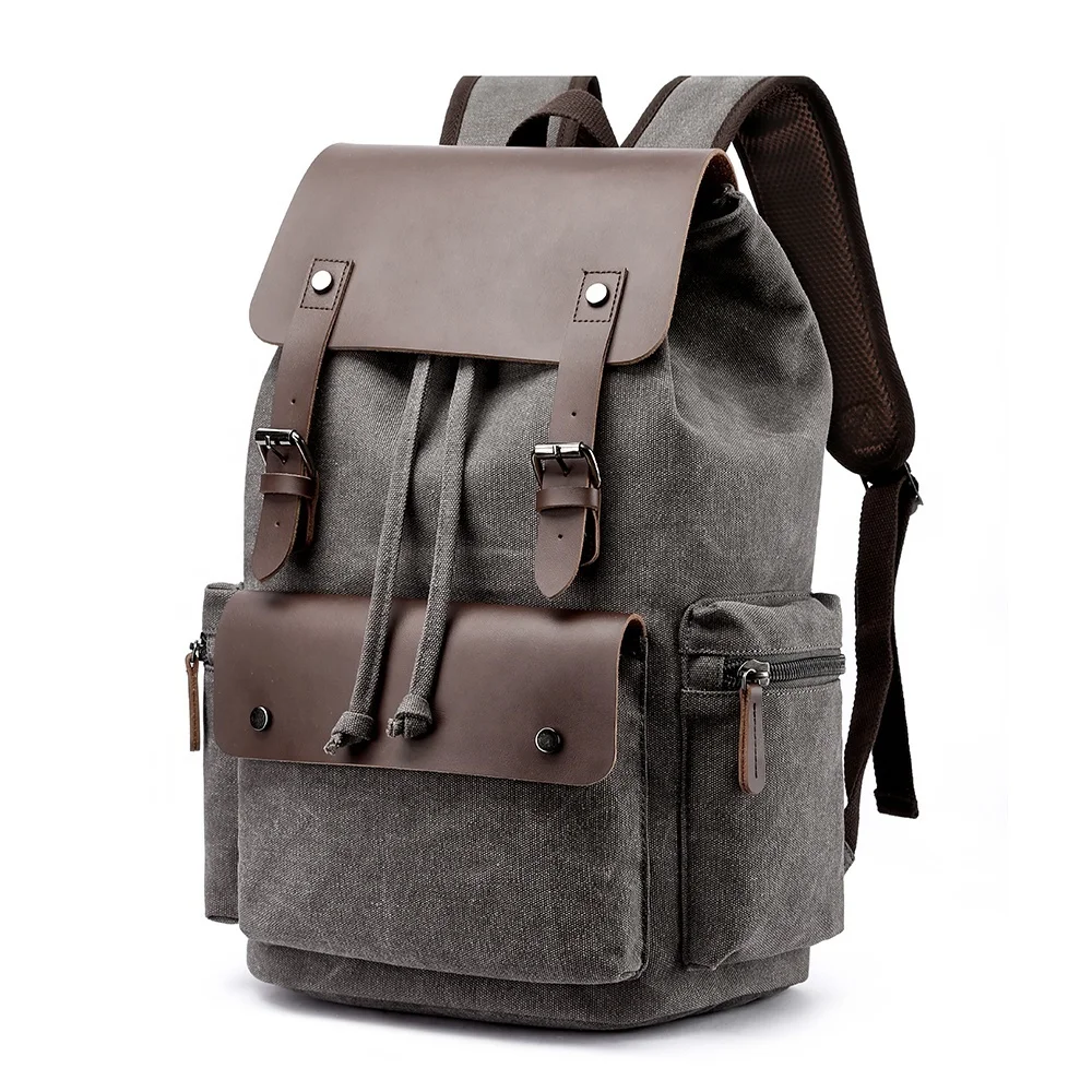 

vintage Canvas Retro Men's Backpack Large Capacity 20-35L Anti-Theft Bag Wear-Resistant Back for School Teenagers Dropshipping