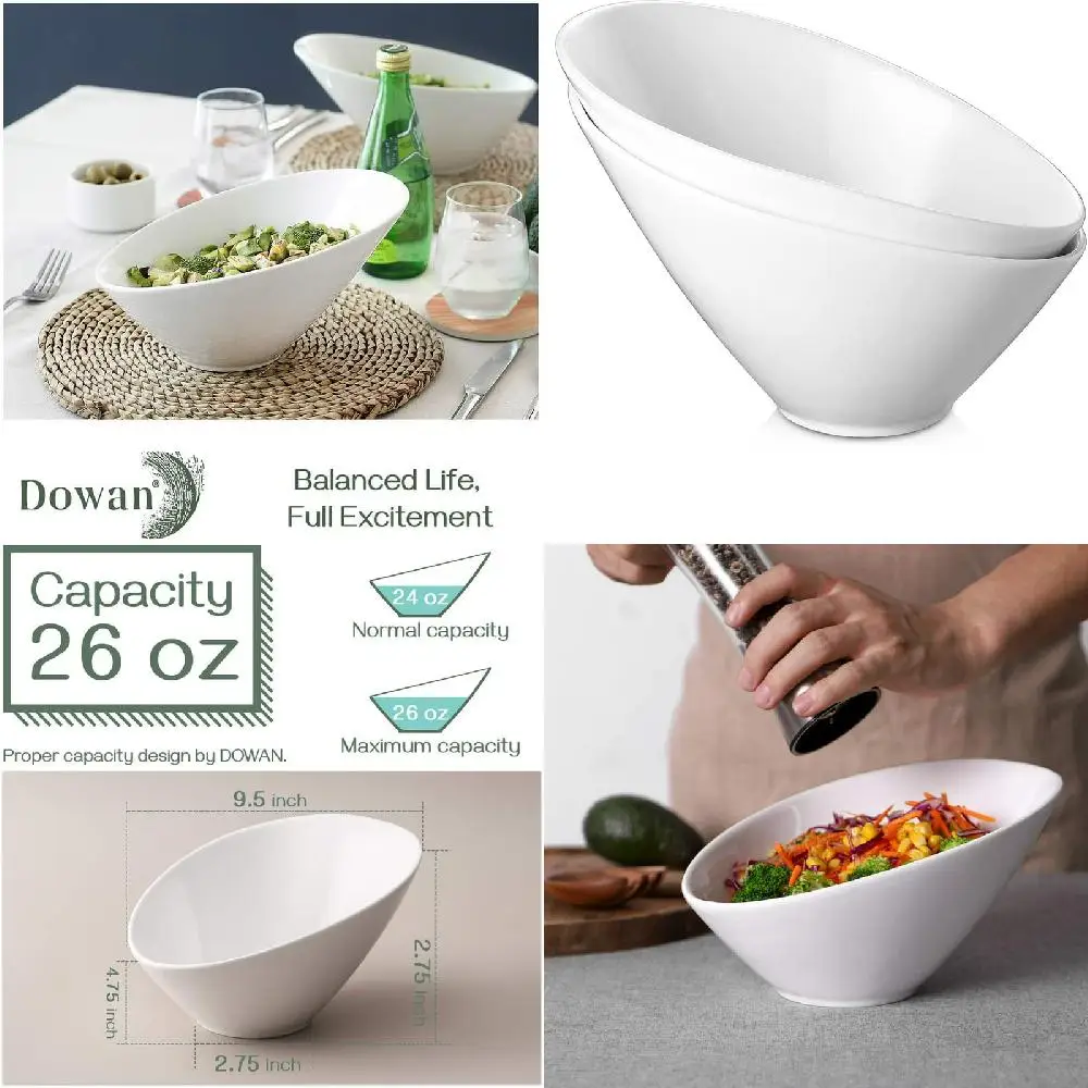 urent,Family Dinners 2 Packs of Elegant White Angled Porcelain Serving Bowls, Ideal for Restaurant & Family Dinners - 26 Oz Pre
urent,Family Dinners 2 Packs of Elegant White Angled Porcelain Serving Bowls, Ideal for Restaurant & Family Dinners - 26 Oz Pre