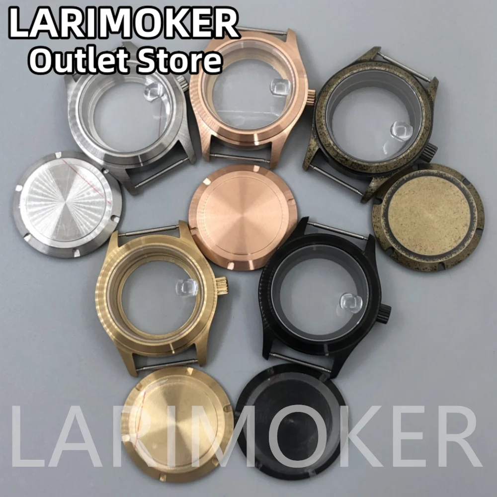 LARIMOKER 36/39 мм серебристый золотой черный бронзовый корпус для часов с сапфировым