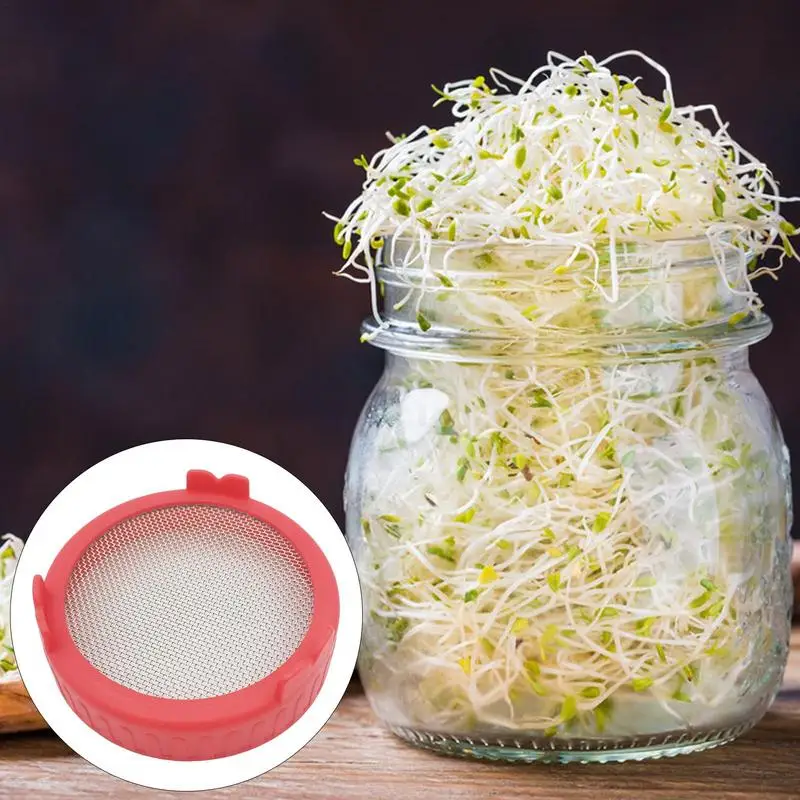 

Mason Jar Sprout Lid Seed Sprouting Lid Stainless Steel Wide Mouth Microgreens Growing Kit Garden Supplies Organic Bean Sprout
