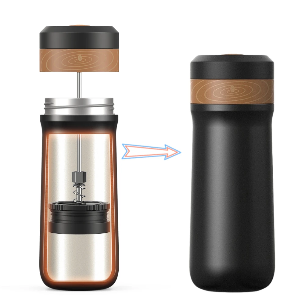 Portable French Press Coffee Maker Removable Vacuum Insulated Mug Pot 304 Stainless Steel With Unique Filter Hot/Cold Brew Outd
Portable French Press Coffee Maker Removable Vacuum Insulated Mug Pot 304 Stainless Steel With Unique Filter Hot/Cold Brew Outd