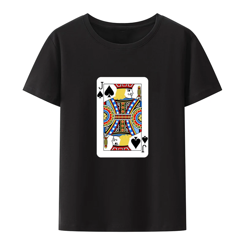 

The Jack of Spade Cotton T-shirt Poker Style Comics Popular Creative Camisetas Mujer Slim Humor Nostalgia Women Top Y2k Unique