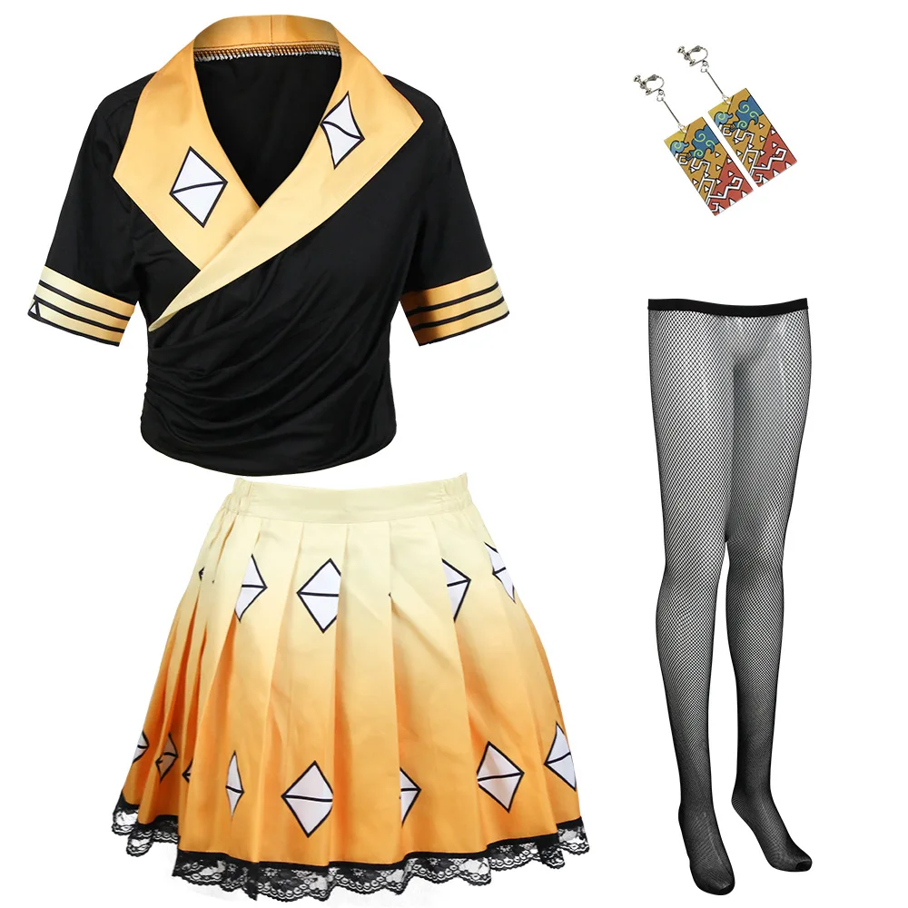 Anime Demon Slayer Nezuko Zenitsu Cosplay Costume Skirt Top Dress Kimetsu No Yaiba Kamado Uniform Outfits Hallowen Party Suit
Anime Demon Slayer Nezuko Zenitsu Cosplay Costume Skirt Top Dress Kimetsu No Yaiba Kamado Uniform Outfits Hallowen Party Suit