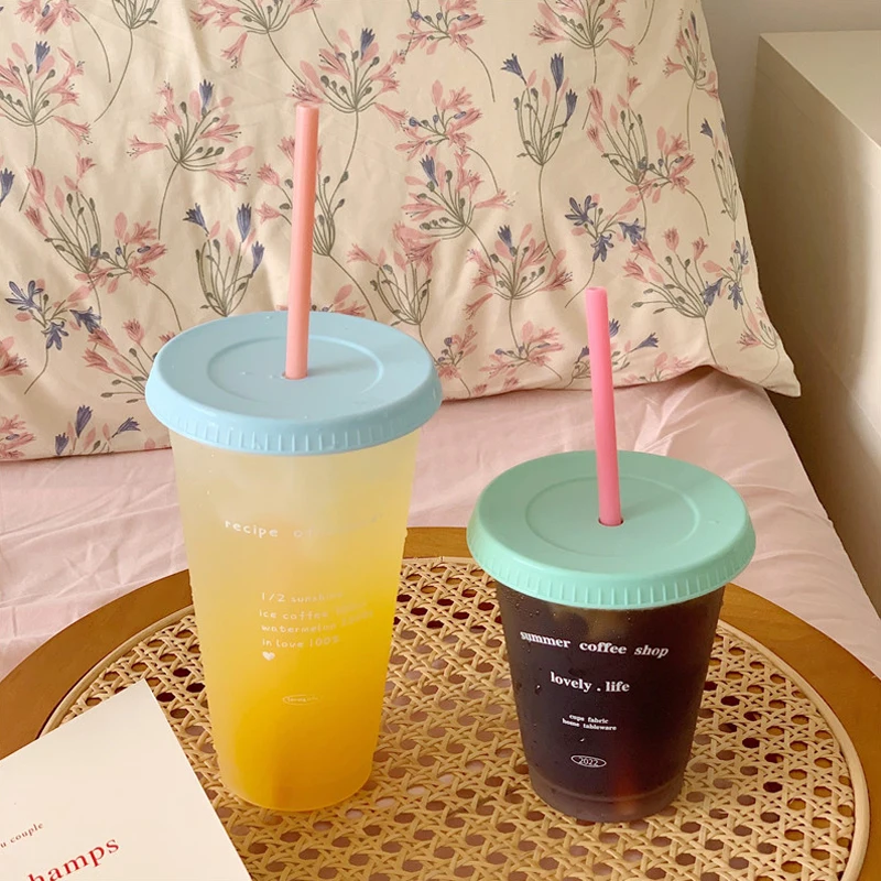 Cute Water Bottle With Straw For Coffee Juice Milk Plastic Reusable Bubble Tea Ice Cup Portable BPA Free 470/700ml
Cute Water Bottle With Straw For Coffee Juice Milk Plastic Reusable Bubble Tea Ice Cup Portable BPA Free 470/700ml