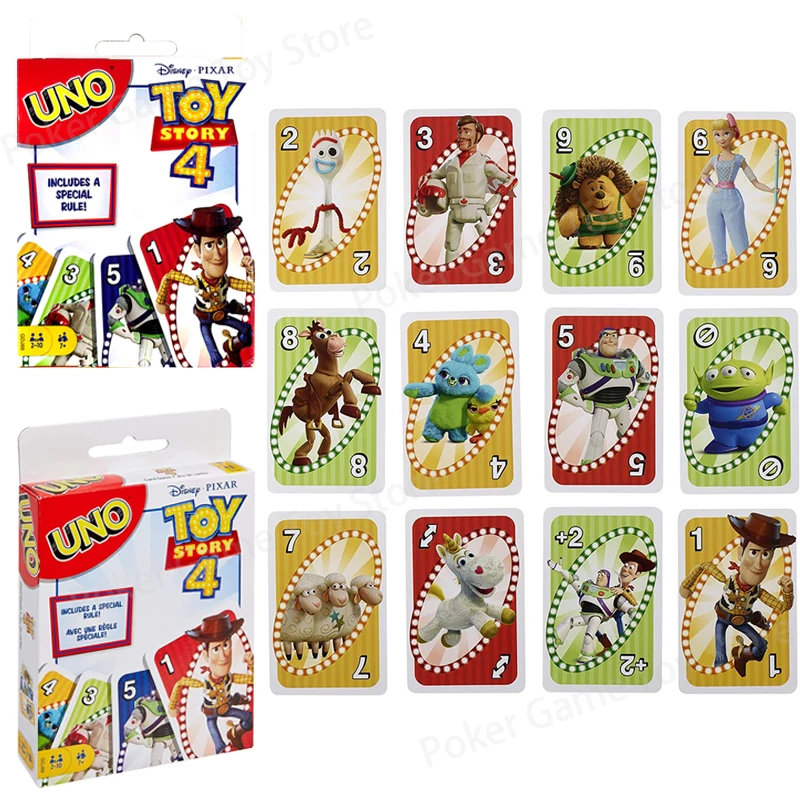 Board Game Disney Pixar Toy Story 4 UNO Card Game Anime Figure Toys Woody Forky Bunny Alien Buzz Lightyear Mr Potato Kids Gift
Board Game Disney Pixar Toy Story 4 UNO Card Game Anime Figure Toys Woody Forky Bunny Alien Buzz Lightyear Mr Potato Kids Gift