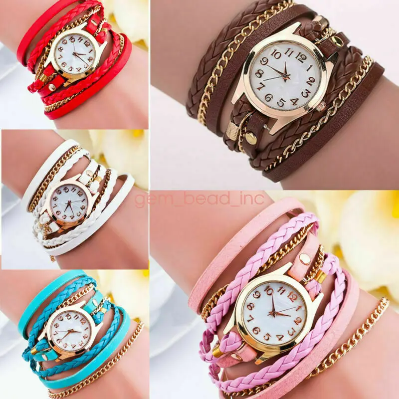 

Women New Quartz Wristwatch Watches 2023 Watch Woven Bracelet PU Leather Winding Analog Fashion Luxury