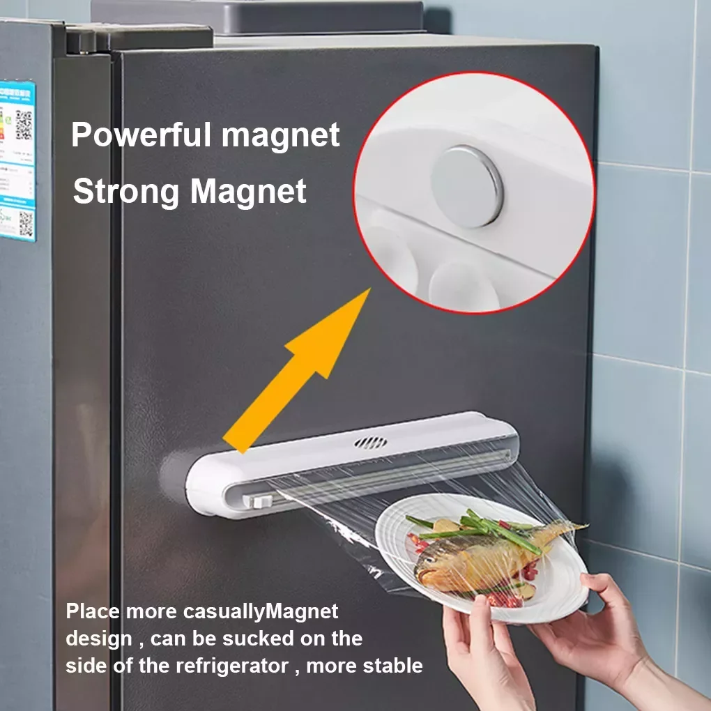 Kitchen Food Wrapping Film Dispenser Food Wrapper Easy-Cutting Box Wall Hanging Preservative Film Storage Box
Kitchen Food Wrapping Film Dispenser Food Wrapper Easy-Cutting Box Wall Hanging Preservative Film Storage Box