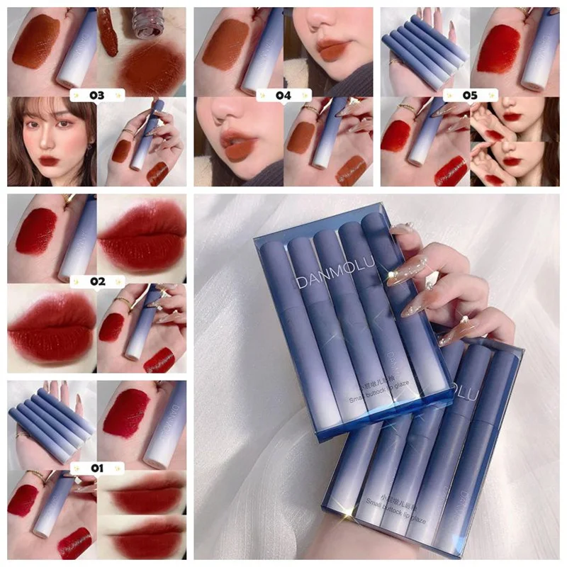 Lipstick Set 5 Colors Matte Long Lasting Waterproof Non-Stick Cup Lip Glaze Not Easy To Fade Red Lips Lip Tint Cosmetic Makeup
Lipstick Set 5 Colors Matte Long Lasting Waterproof Non-Stick Cup Lip Glaze Not Easy To Fade Red Lips Lip Tint Cosmetic Makeup