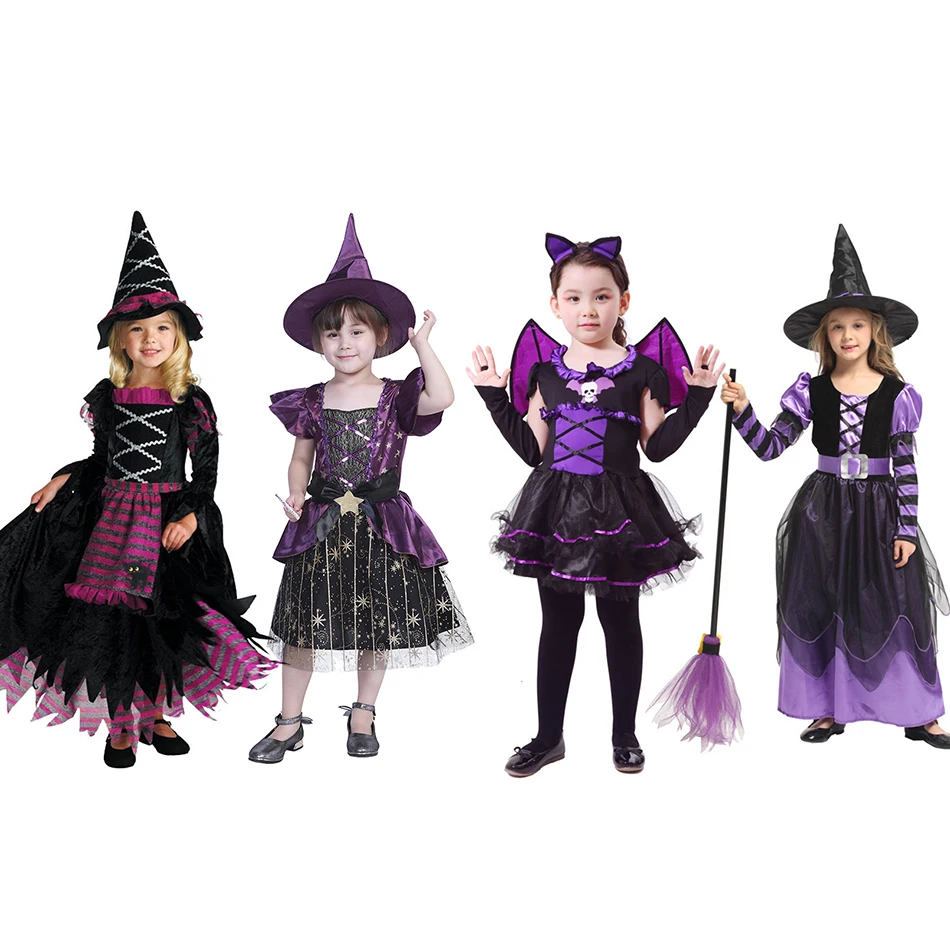 

Halloween Girls Cosplay Vampirina Witch Princess Dress Carnival Masquerade Party Kids Bat Spider Vestido Costume Party Clothing