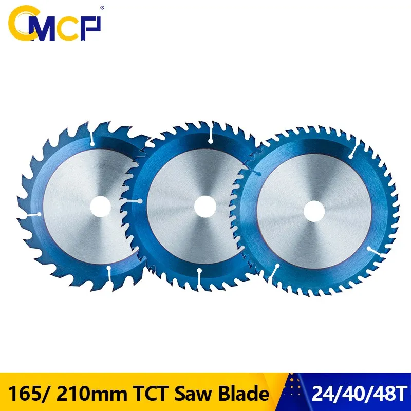 

CMCP TCT Saw Blade 165mm 24/40/48T 210mm 24/48/60T Carbide Circular Saw Blade Nano Blue Coating Wood Cutting Disc 1pc/3pcs