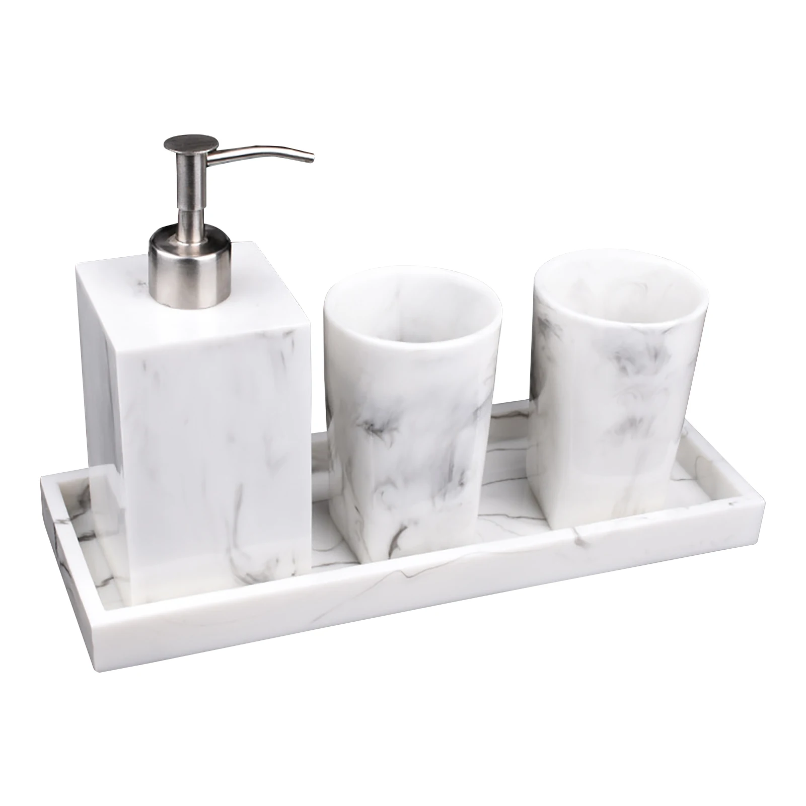 4pcs Resin Soap Dispenser Toothbrush Holder Marble Pattern Bathroom Accessory Set Modern Wedding Gift Hotel Tumbler Countertop
4pcs Resin Soap Dispenser Toothbrush Holder Marble Pattern Bathroom Accessory Set Modern Wedding Gift Hotel Tumbler Countertop