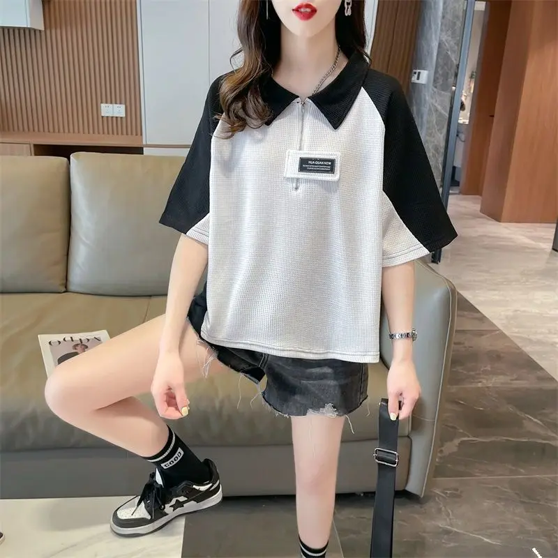 2023 New Summer Short Sleeve Polo T Shirts For Womens Korean Style College Wind Loose Tee Blouses Y2K Polo Shirts Tops Clothing
2023 New Summer Short Sleeve Polo T Shirts For Womens Korean Style College Wind Loose Tee Blouses Y2K Polo Shirts Tops Clothing