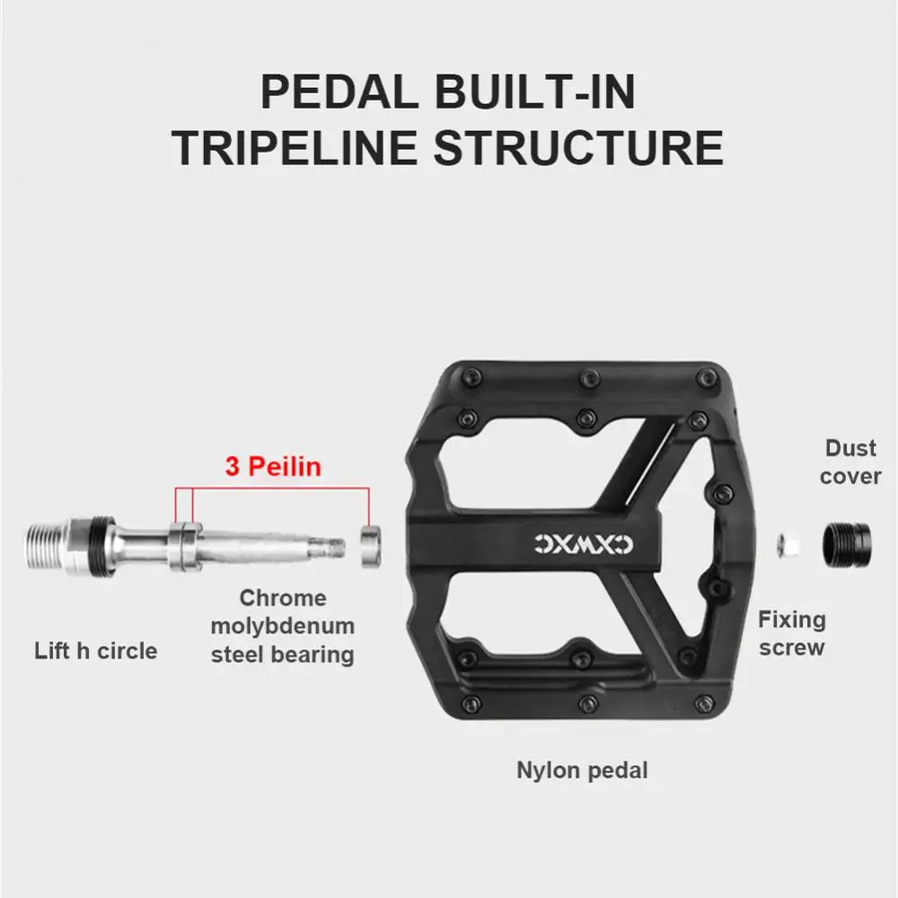 Nylon Pedals Triple Perrin Sealed Bearing Wide Area Anti-slip Spike Foot MTB Pedal Parts Pedal
Nylon Pedals Triple Perrin Sealed Bearing Wide Area Anti-slip Spike Foot MTB Pedal Parts Pedal