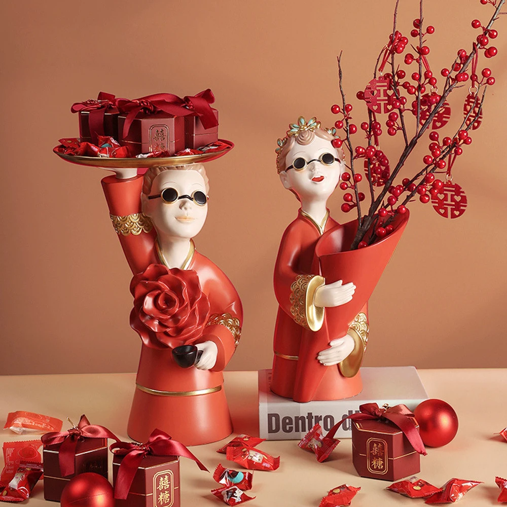 Chinese Wedding Gift for The Bride Tray Key Storage, Housewarming Gifts Girl Vase Sculpture Crafts, Table Living Room Decoration
Chinese Wedding Gift for The Bride Tray Key Storage, Housewarming Gifts Girl Vase Sculpture Crafts, Table Living Room Decoration