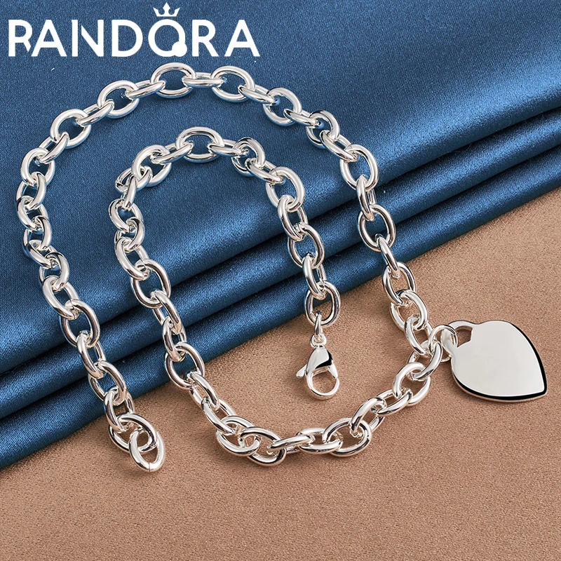 RAIVDQRA 925 Silver Color 45cm chain Heart tag Pendant Necklace For Women man Wedding Party Fashion Jewelry trend Accessories
RAIVDQRA 925 Silver Color 45cm chain Heart tag Pendant Necklace For Women man Wedding Party Fashion Jewelry trend Accessories