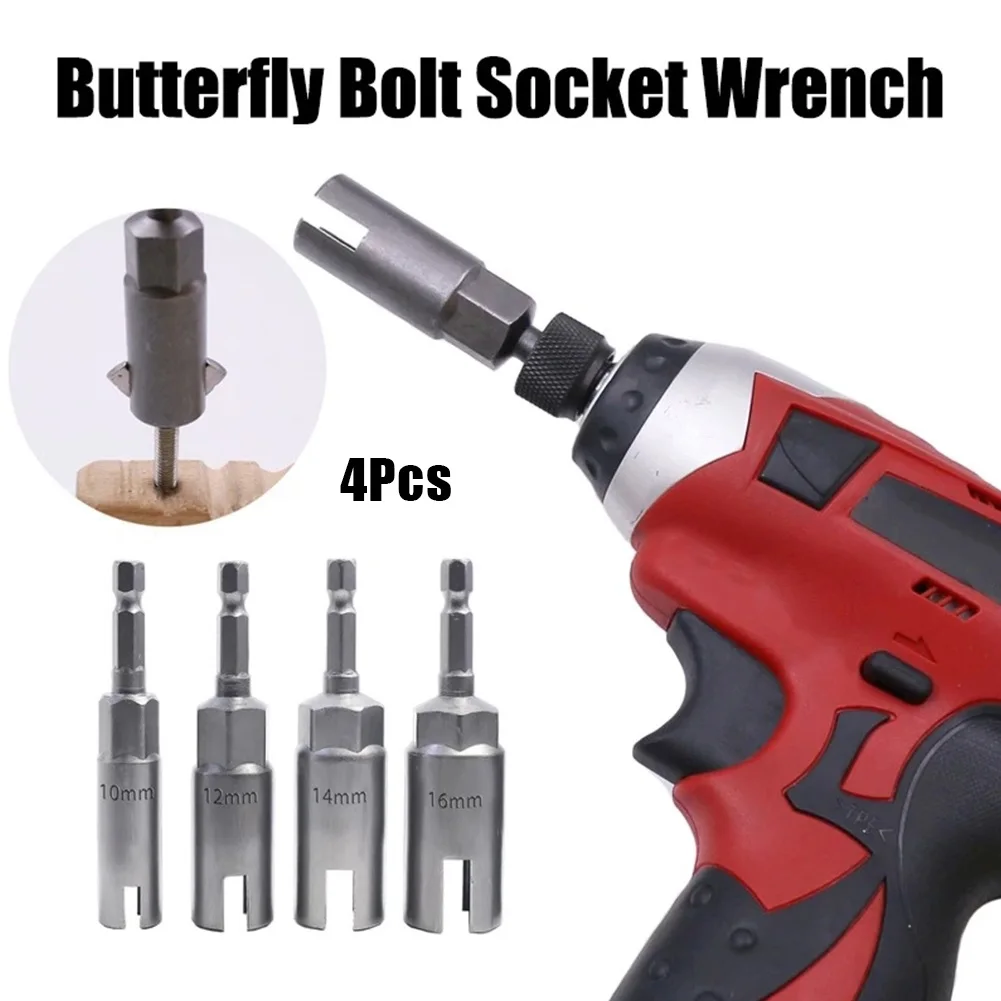 4Pcs 1/4 Inch Butterfly Bolt Socket Chrome Vanadium Steel 10/12/14/16mm Socket Wrenches Electric Screwdriver Accessories
4Pcs 1/4 Inch Butterfly Bolt Socket Chrome Vanadium Steel 10/12/14/16mm Socket Wrenches Electric Screwdriver Accessories