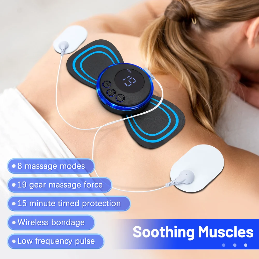 

EMS Neck Massager Patch Electric Muscle Stimulator Pad Cervical Vertebra Massager for Back Neck Stretcher Pulse Slim Pain Relief
