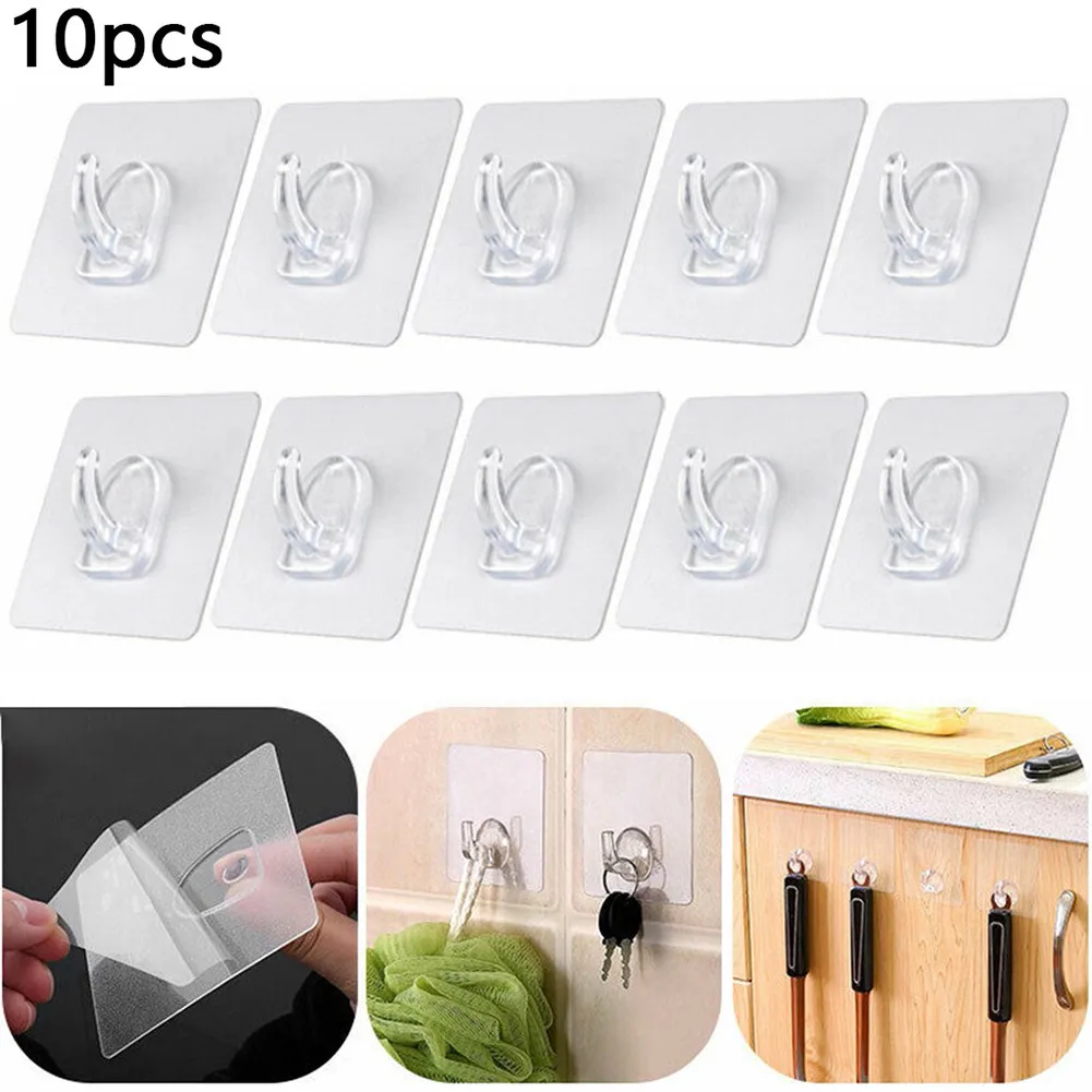 10pcs Transparent Wall Hooks Waterproof Oilproof Self Adhesive Hooks Strong Sticky Heavy Duty Wall Seamless Hanging Hook
10pcs Transparent Wall Hooks Waterproof Oilproof Self Adhesive Hooks Strong Sticky Heavy Duty Wall Seamless Hanging Hook