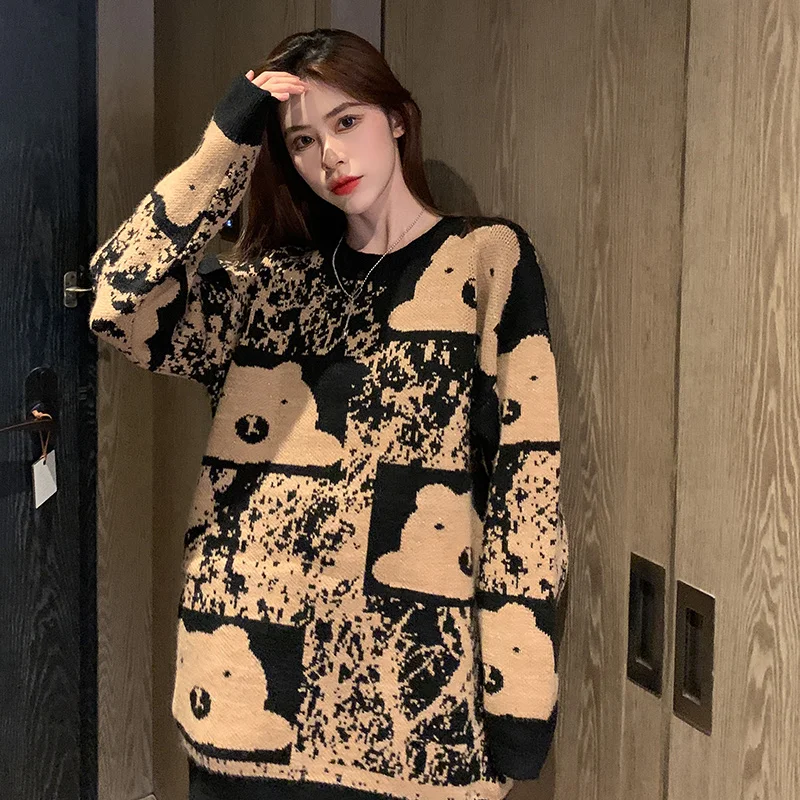 Sweater For Girl Chic Loose Autumn Winter Knitwear Korean Cartoon Fashion Raglan Sleeve Oversize Pullover Long Sweaters B707
Sweater For Girl Chic Loose Autumn Winter Knitwear Korean Cartoon Fashion Raglan Sleeve Oversize Pullover Long Sweaters B707