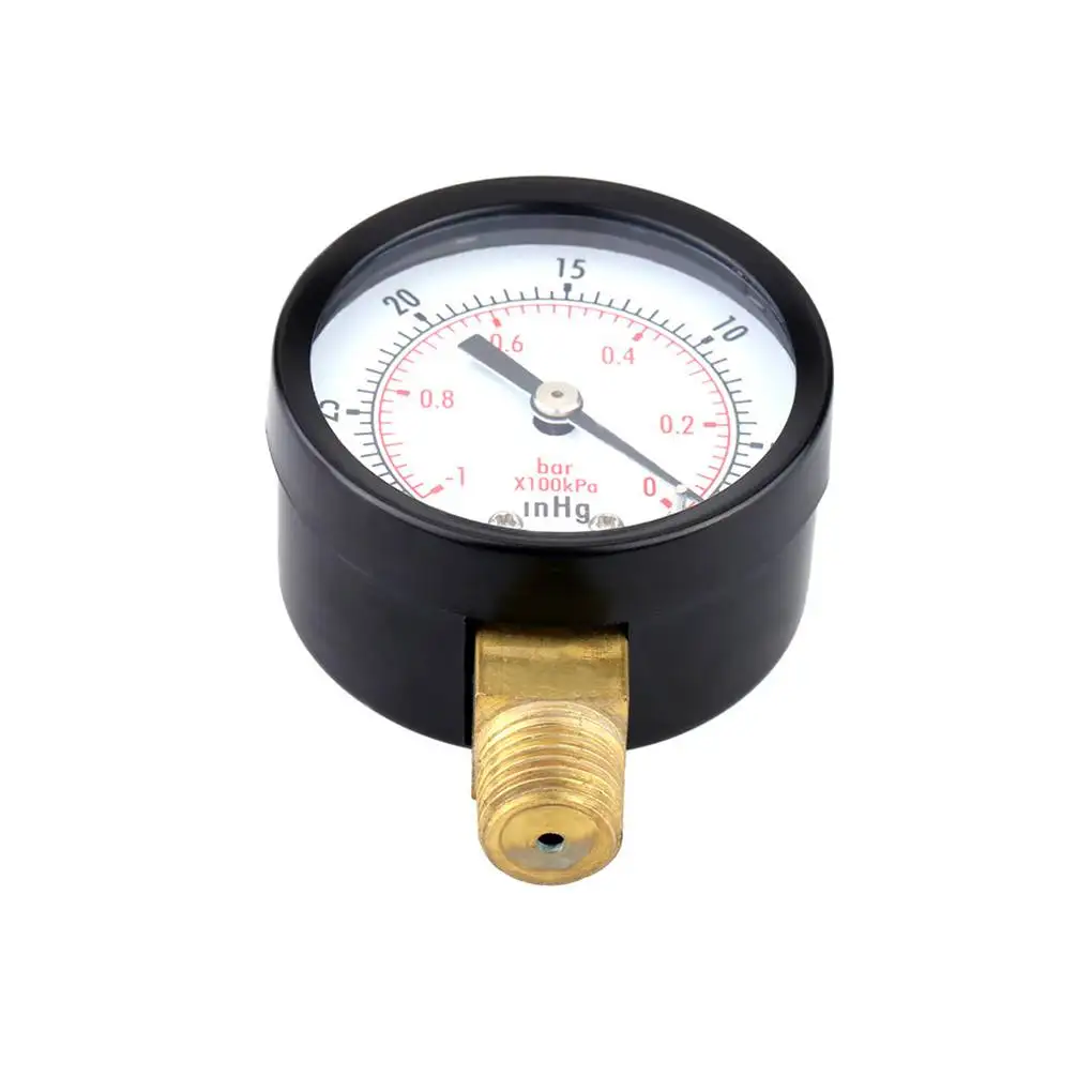 

0--30inHg 0--1bar Mini Dial Pressure Gauge Meter Vacuum Manometer Double Scale Air Pressure Measuring Tool