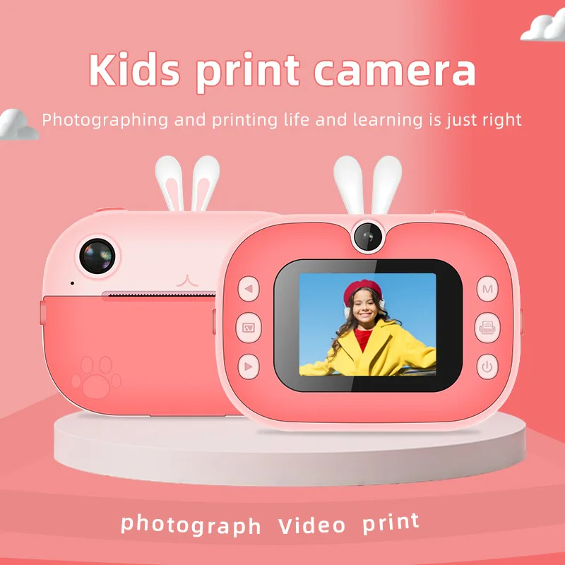 

Детская камера Мгновенной Печати, камера с термопечатью, цифровая фотокамера, игрушка для девочек, Фотокамера, видео для мальчиков и девочек, подарок на день рождения