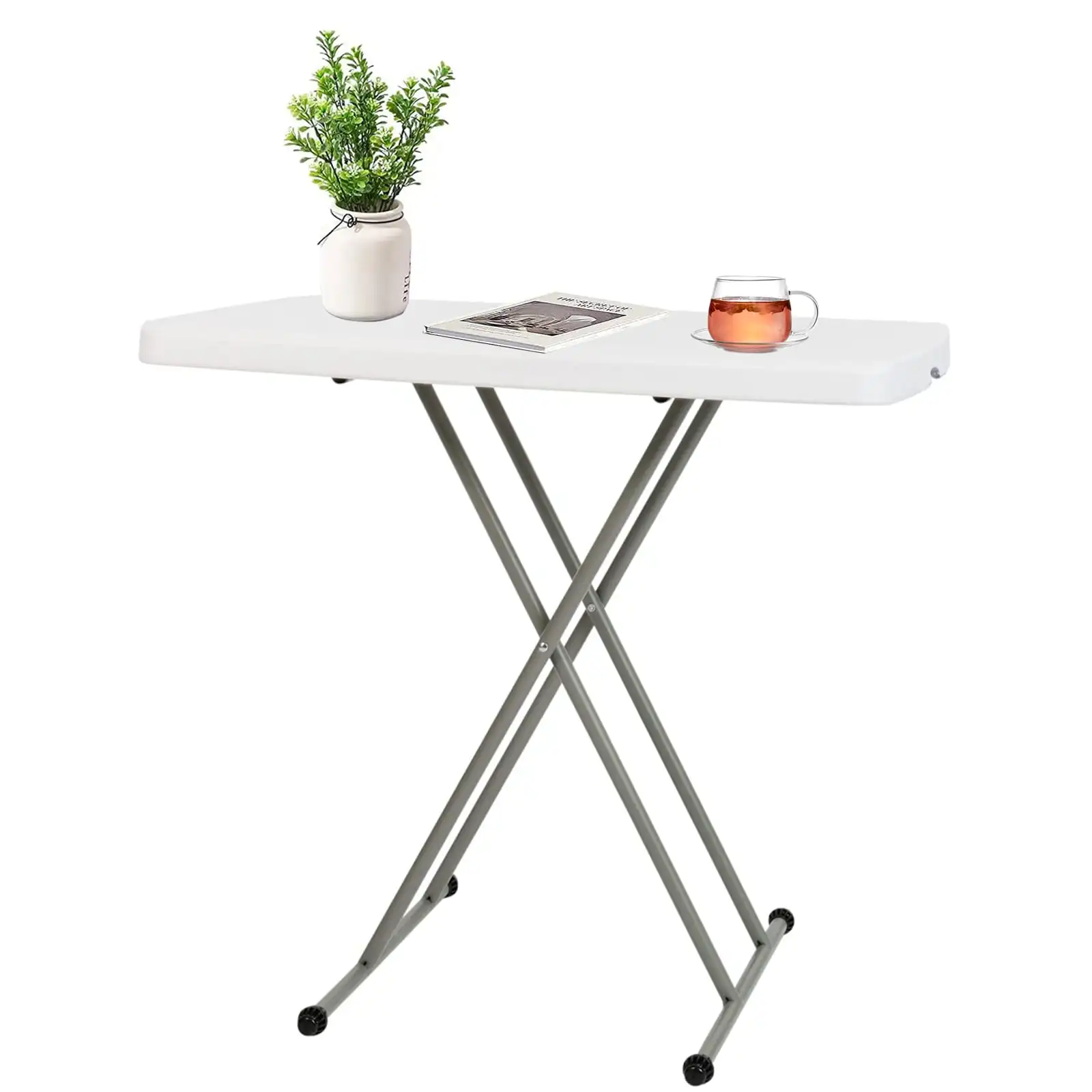 Vebreda 30 Inch Adjustable Folding Table TV Tray and Lightweight Dinner Table with X Legs and Hard Plastic Top, 19"-28", White
Vebreda 30 Inch Adjustable Folding Table TV Tray and Lightweight Dinner Table with X Legs and Hard Plastic Top, 19"-28", White