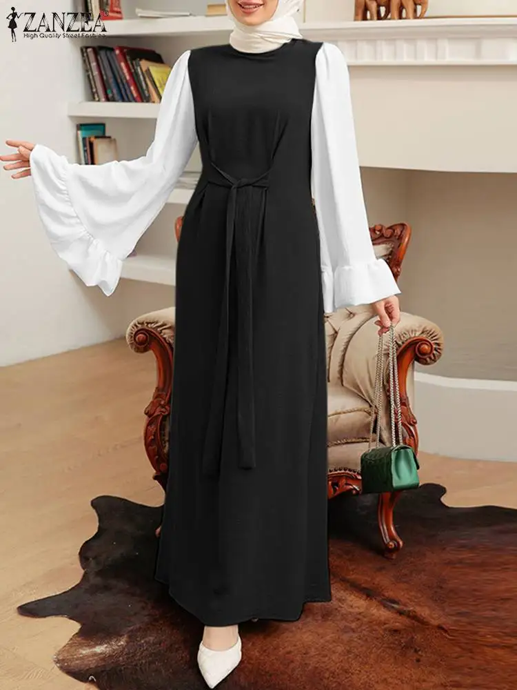ZANZEA Women Abaya Kaftan Muslim Dress Spring Lace-Up O-Neck Flare Sleeve Sundress Elegant Casual Party Abaya Kaftan Robe 2022
ZANZEA Women Abaya Kaftan Muslim Dress Spring Lace-Up O-Neck Flare Sleeve Sundress Elegant Casual Party Abaya Kaftan Robe 2022