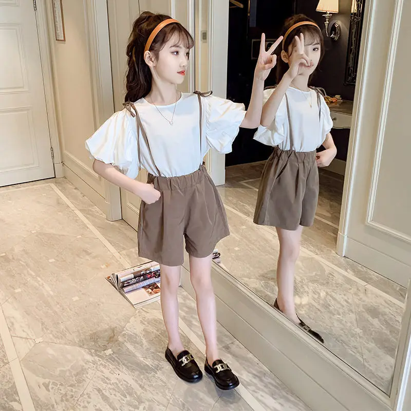 Girl Clothes Set Summer Kids Clothing Short Sleeve Top & Shorts 2Pcs Children Suits Fashion Puff Sleeve Girls Tracksuit
Girl Clothes Set Summer Kids Clothing Short Sleeve Top & Shorts 2Pcs Children Suits Fashion Puff Sleeve Girls Tracksuit