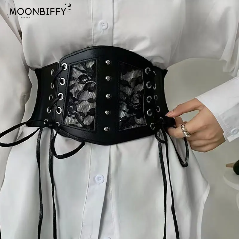 Sexy Lace Girdle Elastic Waistband Women Corset Black Underbust Waist Bandage Bustier Body Slimming Wide Belts Dress
Sexy Lace Girdle Elastic Waistband Women Corset Black Underbust Waist Bandage Bustier Body Slimming Wide Belts Dress