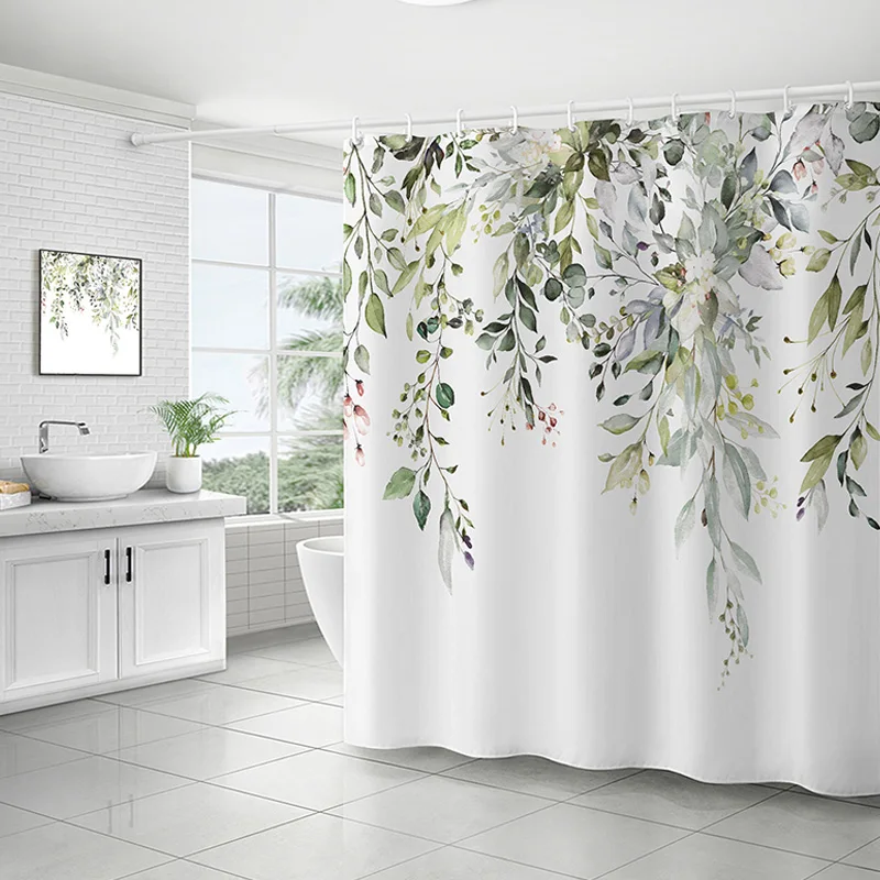 Waterproof With Hook 180cm Square Shower Curtain, Leaf And Vines Pattern Bath Curtain, Decor Bathroom Accessories, Modern Simple
Waterproof With Hook 180cm Square Shower Curtain, Leaf And Vines Pattern Bath Curtain, Decor Bathroom Accessories, Modern Simple