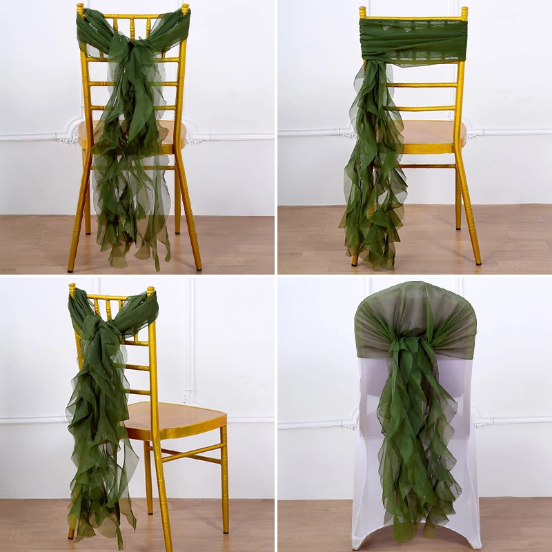 2pcs/lot Chiffon Chair Cap Sheer Chiavari Chair Cover Willow Sash Ruffle Chair Hood Chair Cover Outdoor Wedding Decor Customized
2pcs/lot Chiffon Chair Cap Sheer Chiavari Chair Cover Willow Sash Ruffle Chair Hood Chair Cover Outdoor Wedding Decor Customized