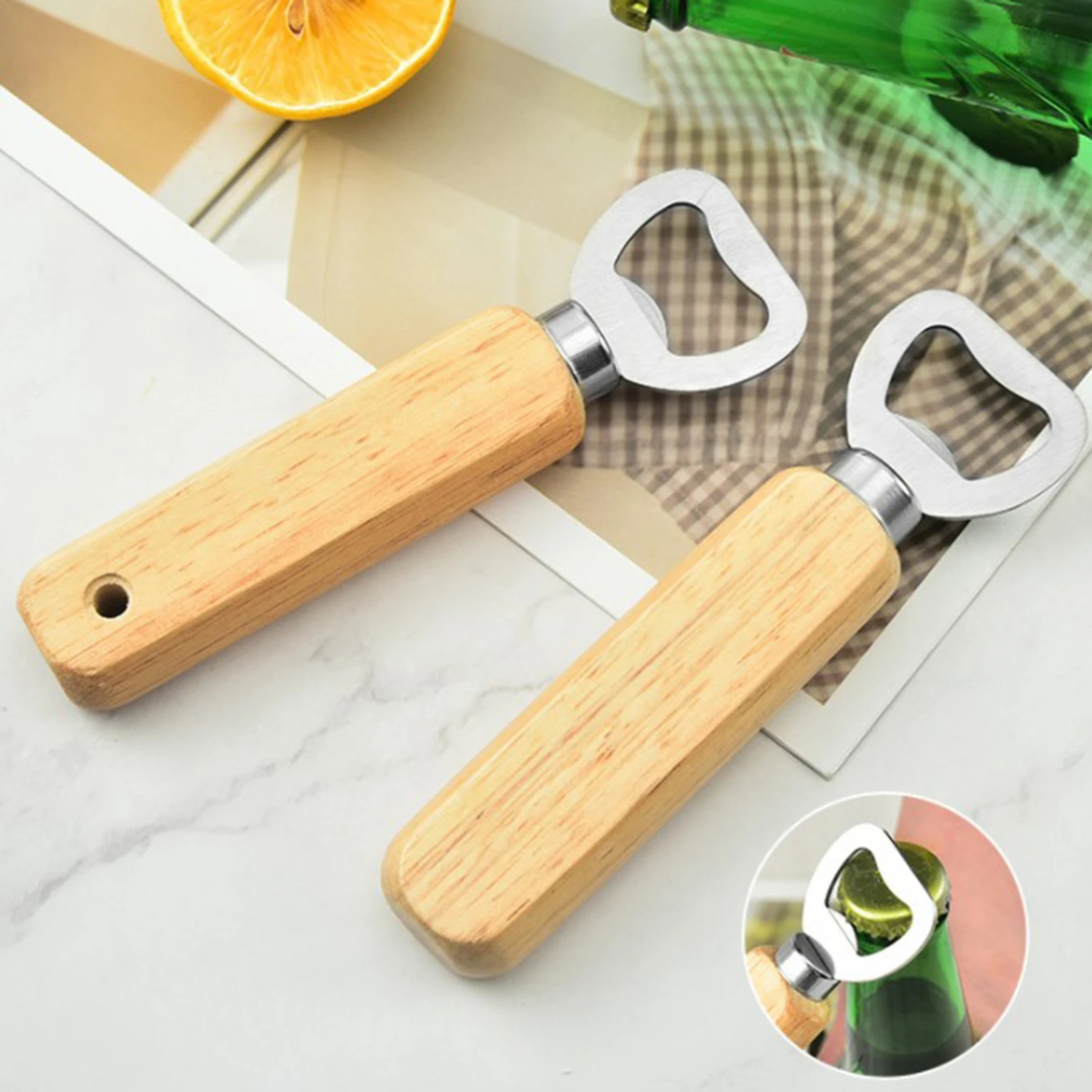 Wine Opener 1Pcs Bartender Bottle Opener Rubber Wood Handheld Wine Beer Soda Glass Cap Bottle Opener for Home Kitchen Bar
Wine Opener 1Pcs Bartender Bottle Opener Rubber Wood Handheld Wine Beer Soda Glass Cap Bottle Opener for Home Kitchen Bar