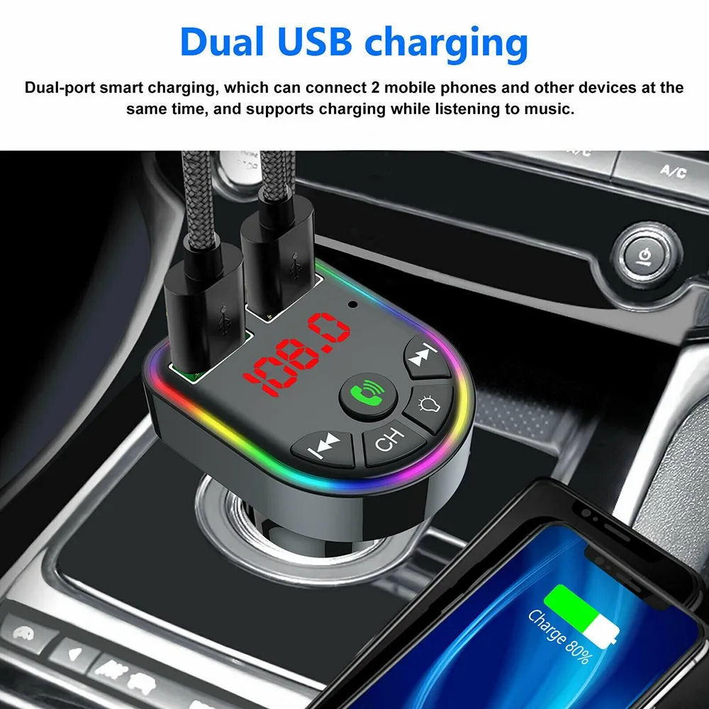 Bluetooth Car FM Transmitter MP3 Player Wireless Radio Adapter Kit 2 USB Charger
Bluetooth Car FM Transmitter MP3 Player Wireless Radio Adapter Kit 2 USB Charger