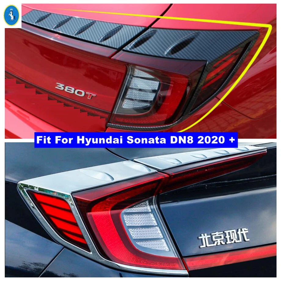 

Аксессуары задние фонари декоративная крышка отделка для Hyundai Sonata DN8 2020 2021 хром/углеродное волокно внешние
