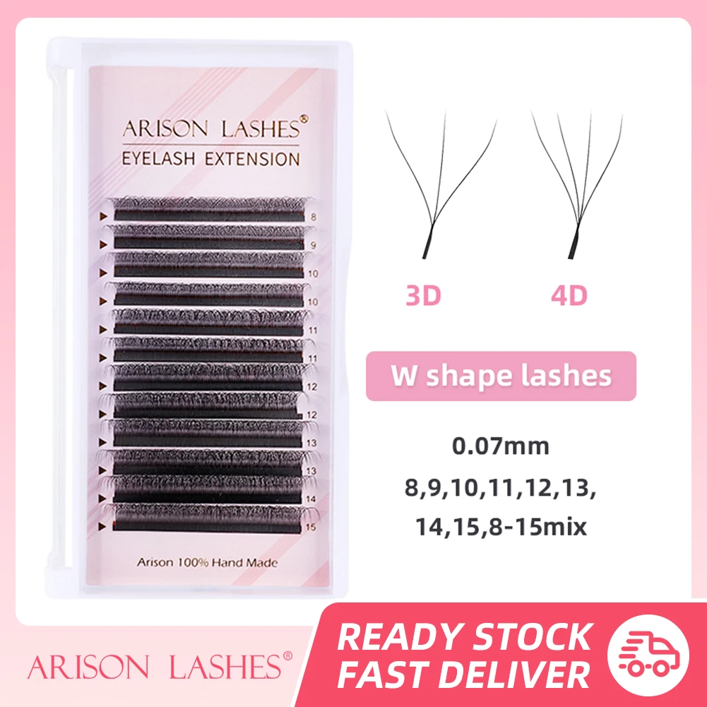 ARISON 3D/4D W Shape Eyelashes Extensions Premade Volume Easy Faning Natural Soft False Eyelash For Professional Beauty Salon
ARISON 3D/4D W Shape Eyelashes Extensions Premade Volume Easy Faning Natural Soft False Eyelash For Professional Beauty Salon