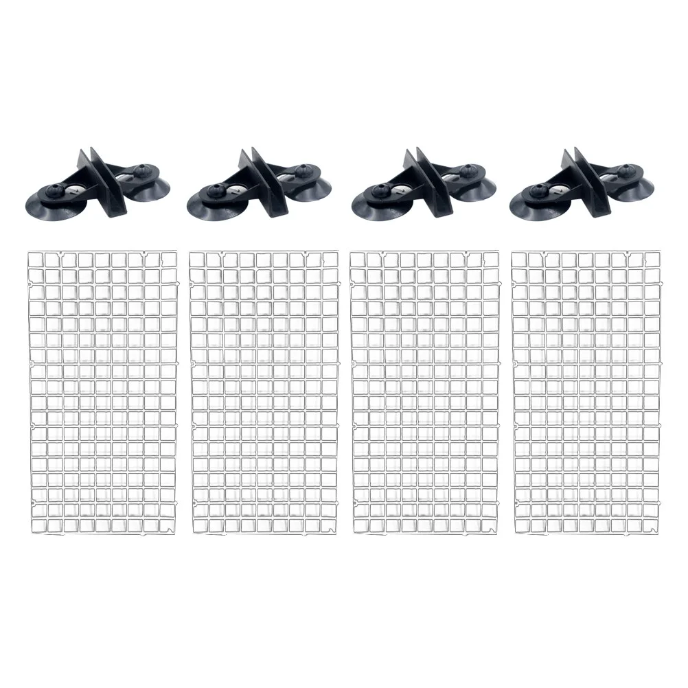 

1 Set Plastic Fish Tank Lattice Plate Can Be Spliced Aquarium Supplies (Transparent 30x15cm 4pcs + Suction Cup Random