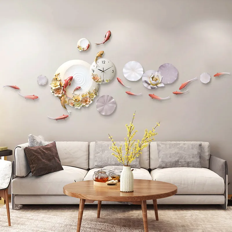 Luxury Emboss Wall Clocks Decoration Crafts Hotel Home Livingroom Sofa TV Background Wall Resin Flower Fish Mural Ornaments Art
Luxury Emboss Wall Clocks Decoration Crafts Hotel Home Livingroom Sofa TV Background Wall Resin Flower Fish Mural Ornaments Art
