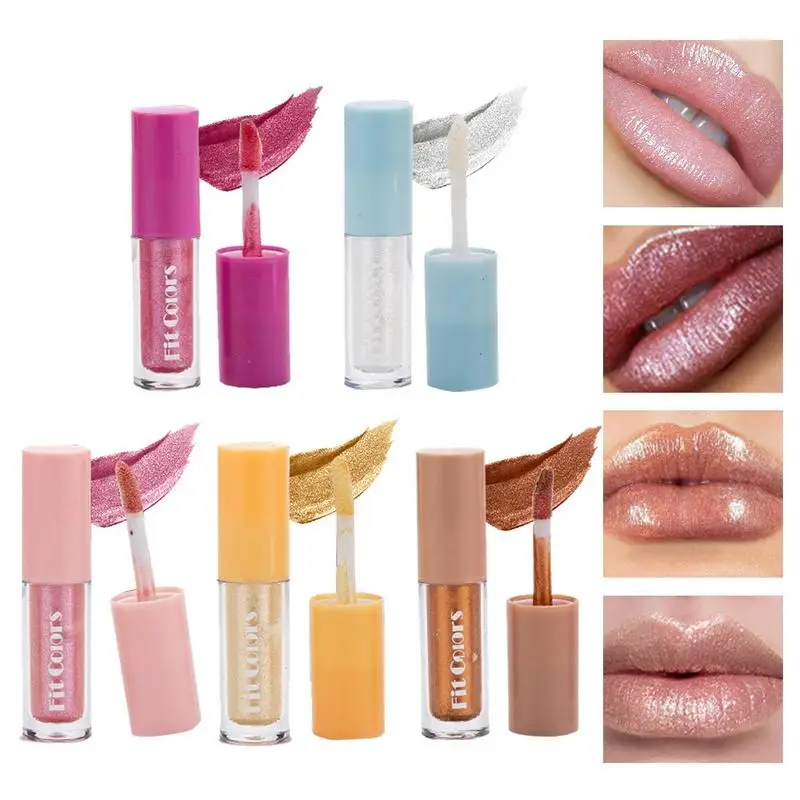 

Lip Gloss Kit 5 Pcs Shimmery Lip Gloss Kits For Women Diamond 0.1 Oz Small Lip Gloss Replenish Moisturize Lips Silky Glossy